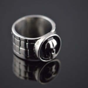 Skull Ring Black Background Band Stainless Steel